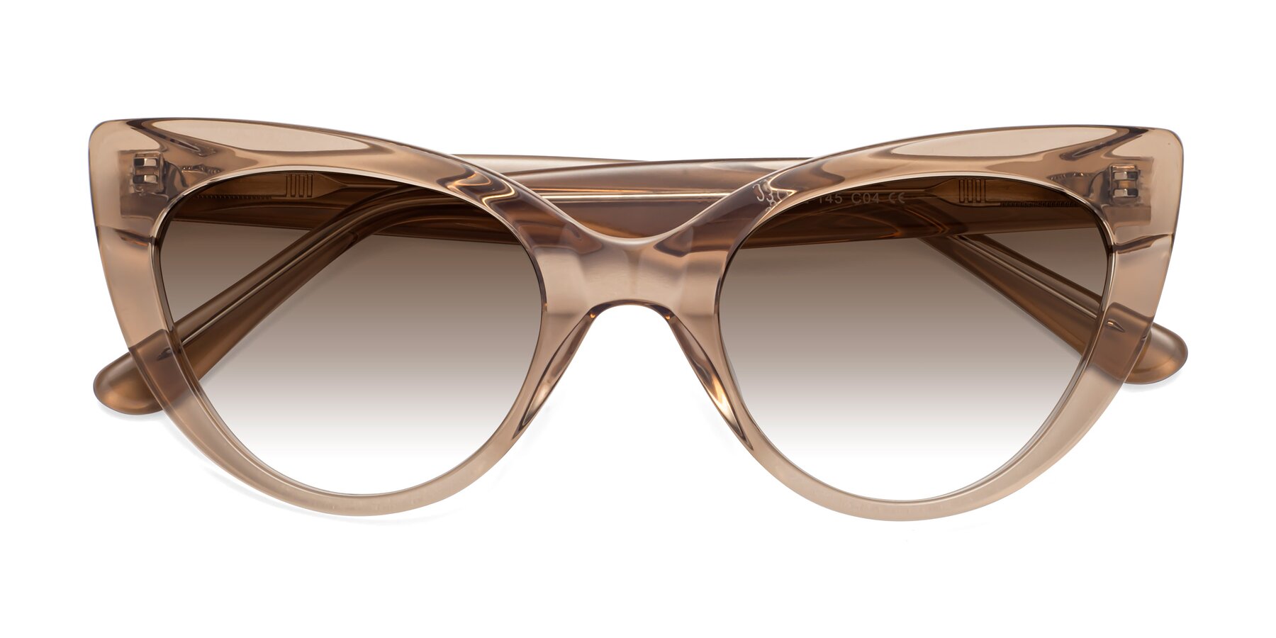 Folded Front of Tiesi in Caramel with Brown Gradient Lenses