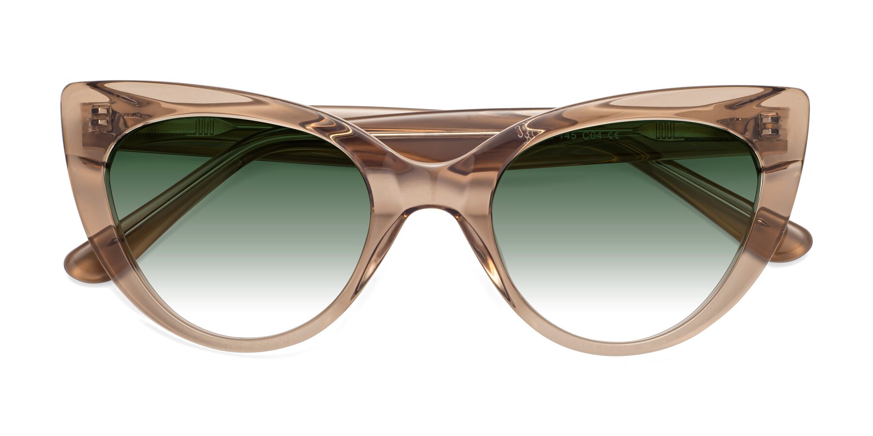 Folded Front of Tiesi in Caramel with Green Gradient Lenses