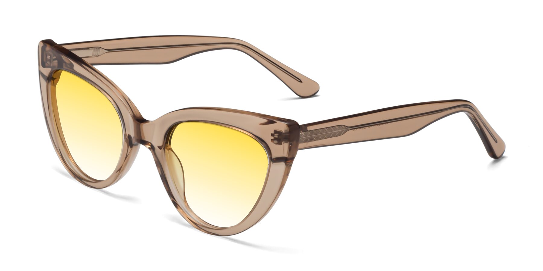 Angle of Tiesi in Caramel with Yellow Gradient Lenses