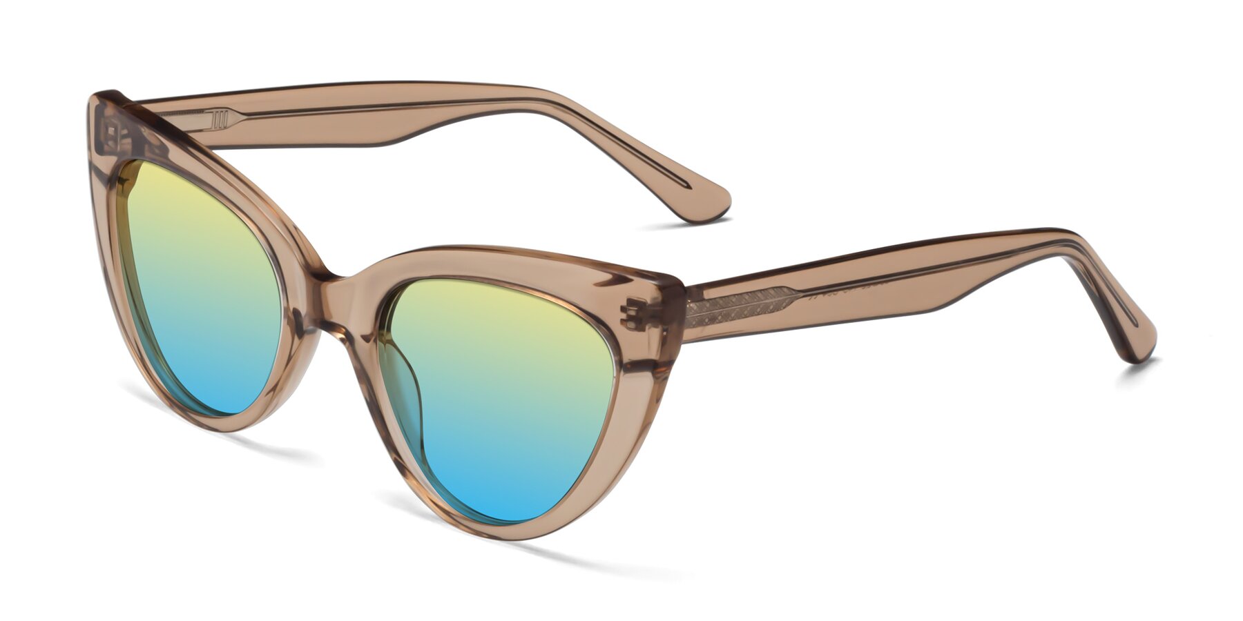 Angle of Tiesi in Caramel with Yellow / Blue Gradient Lenses