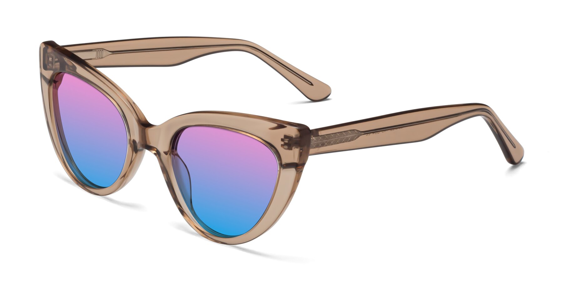 Angle of Tiesi in Caramel with Pink / Blue Gradient Lenses