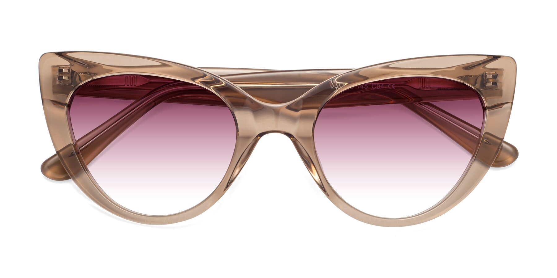 Folded Front of Tiesi in Caramel with Wine Gradient Lenses