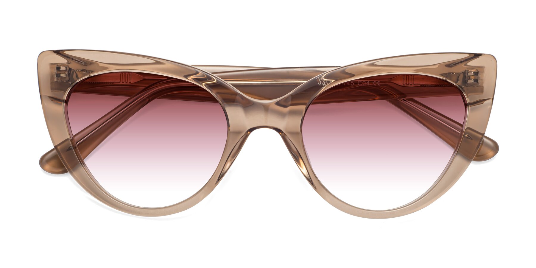 Folded Front of Tiesi in Caramel with Garnet Gradient Lenses