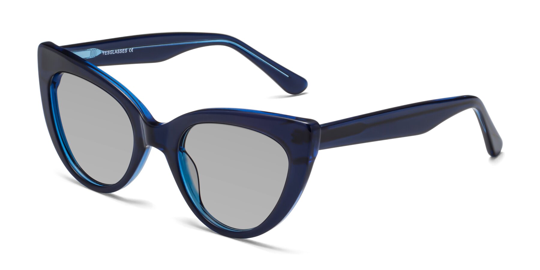 Angle of Tiesi in Midnight Blue with Light Gray Tinted Lenses