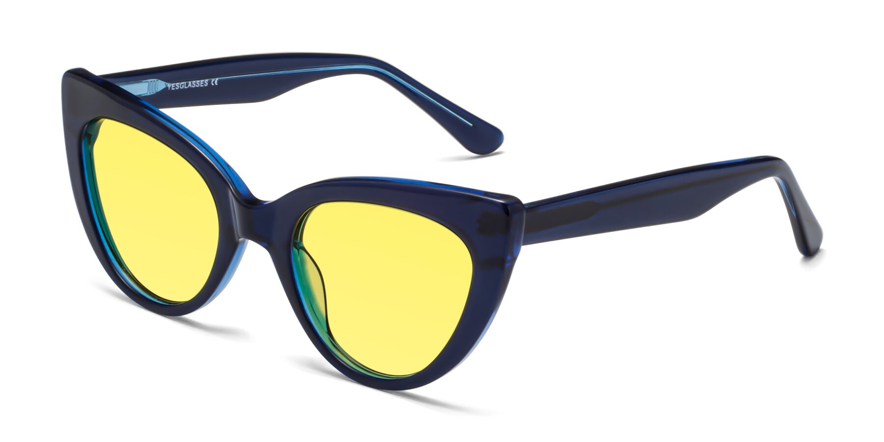 Angle of Tiesi in Midnight Blue with Medium Yellow Tinted Lenses