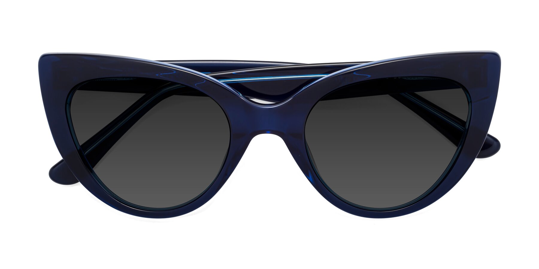 Folded Front of Tiesi in Midnight Blue with Gray Tinted Lenses
