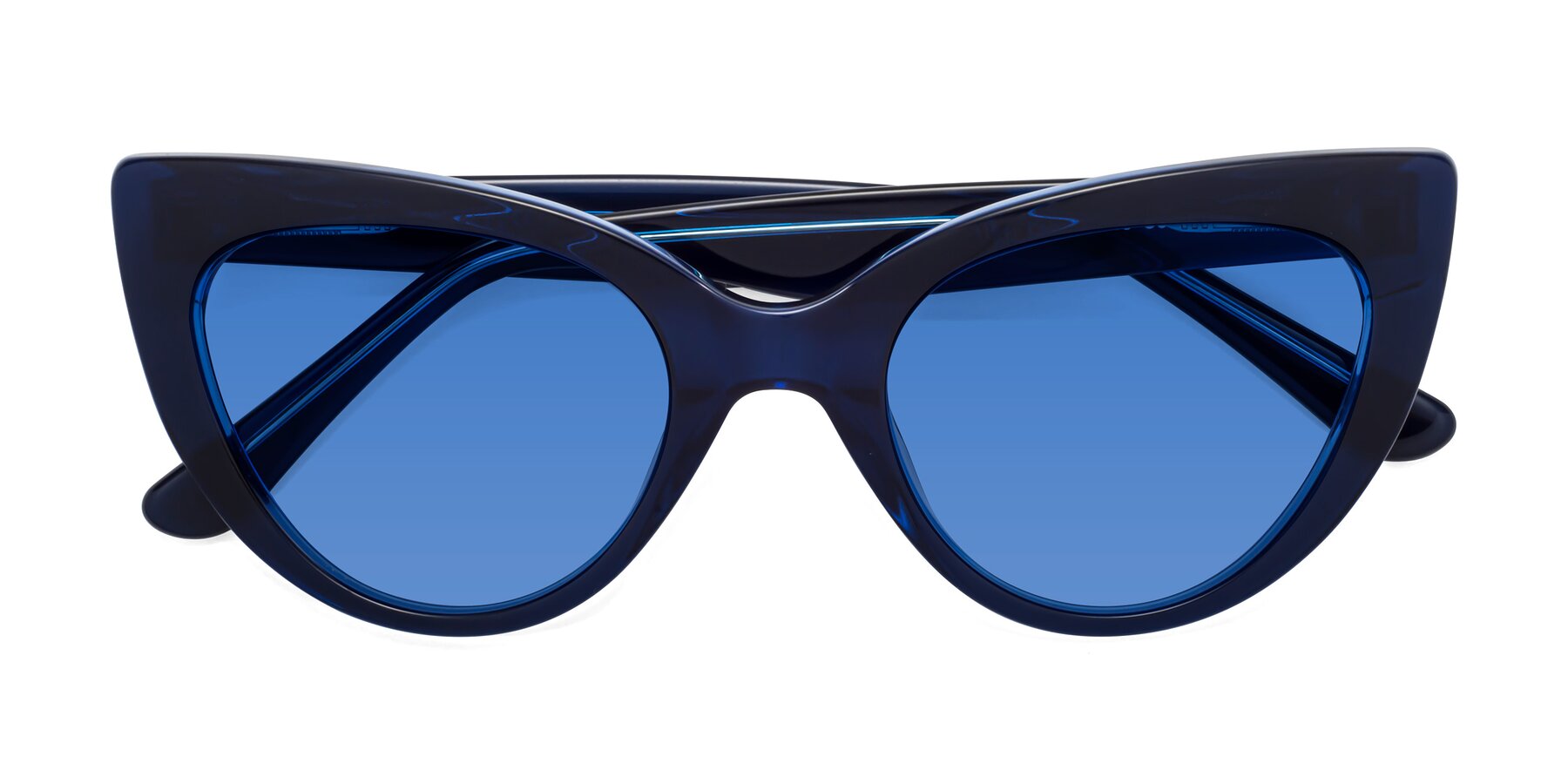 Folded Front of Tiesi in Midnight Blue with Blue Tinted Lenses