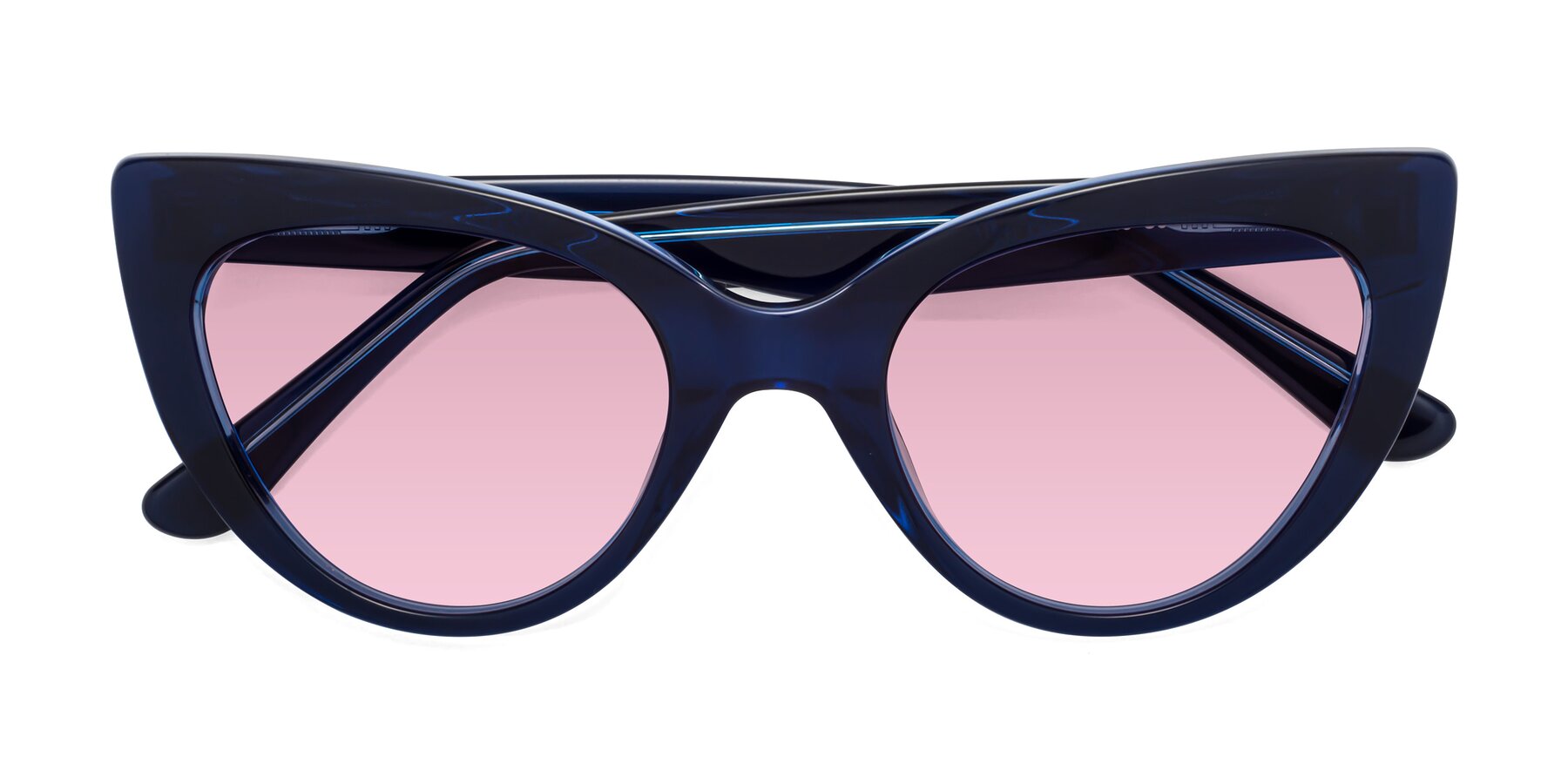 Folded Front of Tiesi in Midnight Blue with Light Wine Tinted Lenses