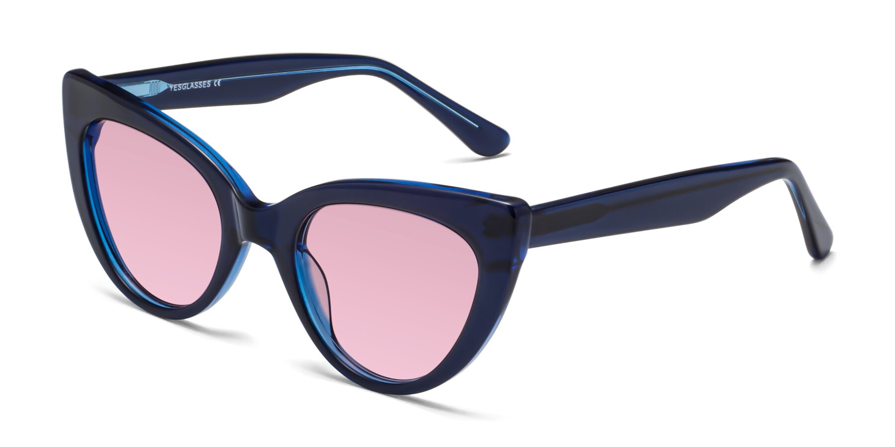 Angle of Tiesi in Midnight Blue with Light Wine Tinted Lenses