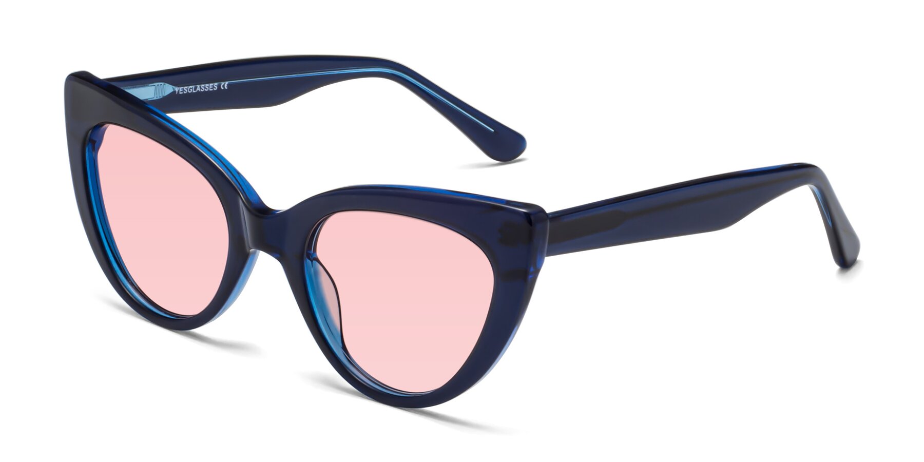 Angle of Tiesi in Midnight Blue with Light Garnet Tinted Lenses