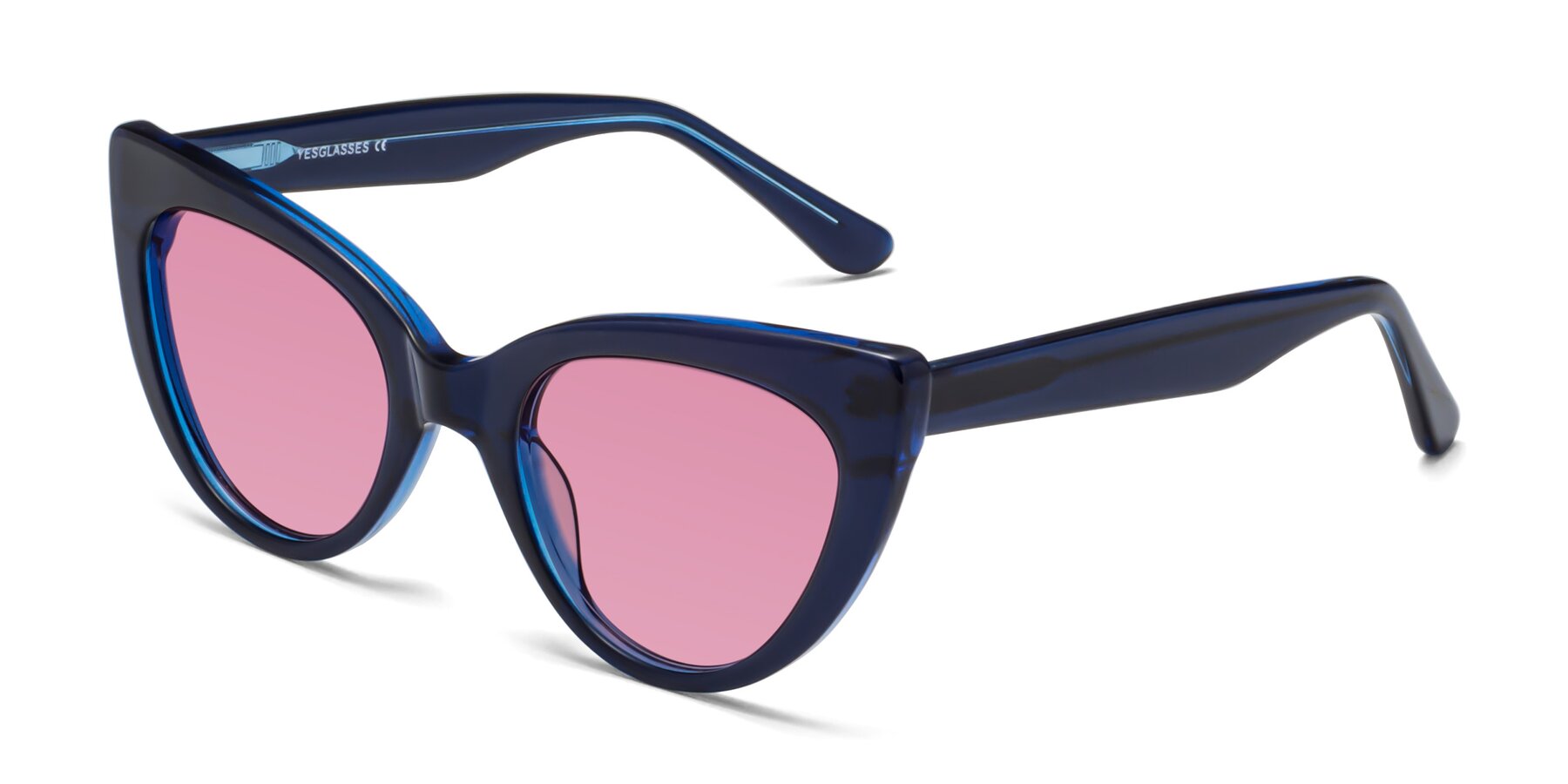 Angle of Tiesi in Midnight Blue with Medium Wine Tinted Lenses