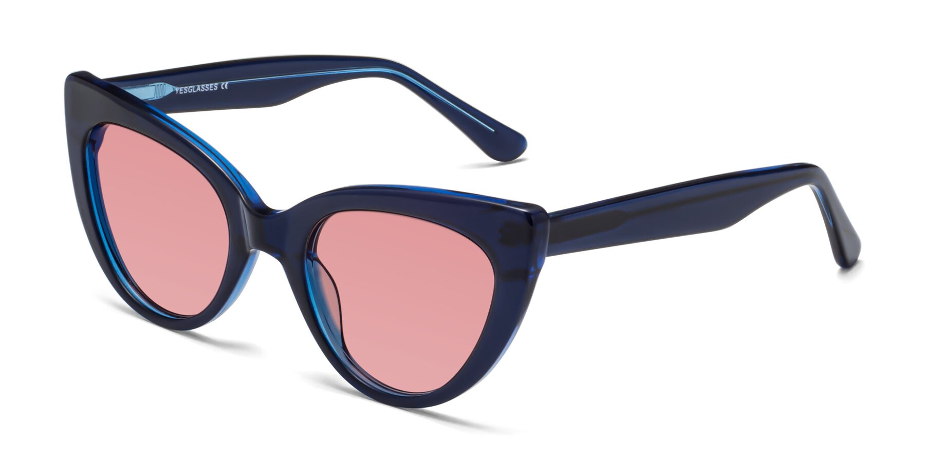 Angle of Tiesi in Midnight Blue with Medium Garnet Tinted Lenses