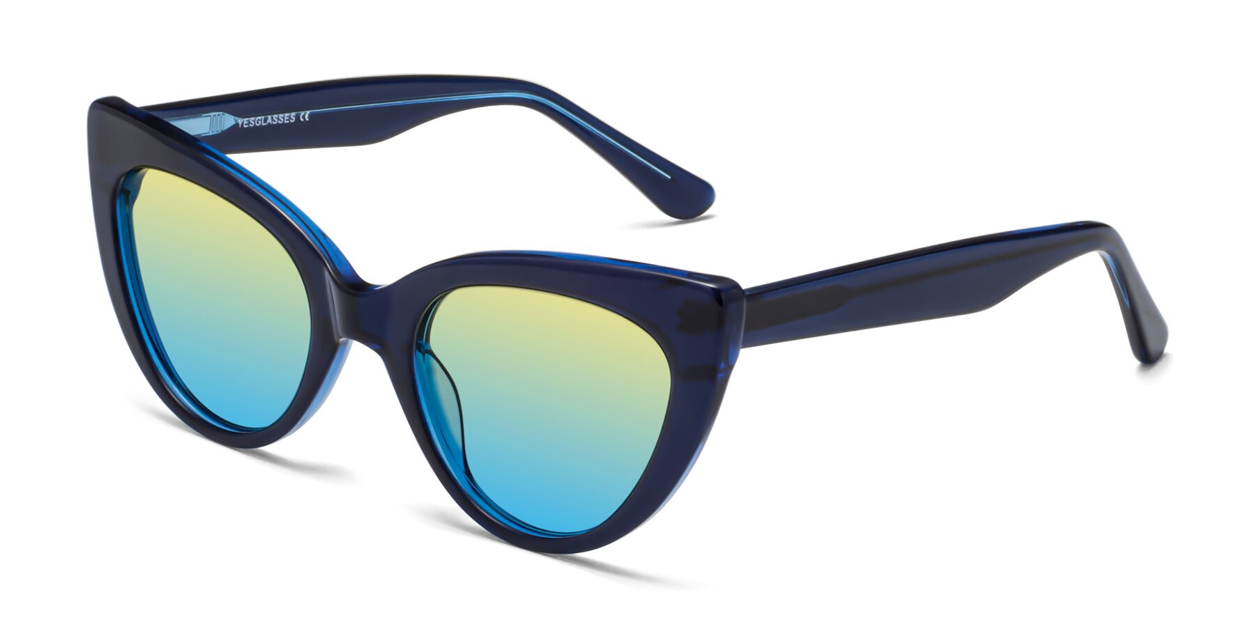 Angle of Tiesi in Midnight Blue with Yellow / Blue Gradient Lenses