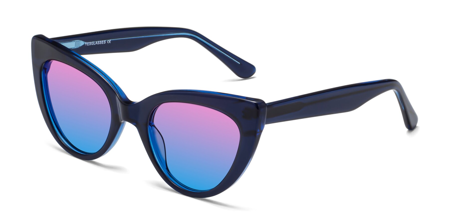 Angle of Tiesi in Midnight Blue with Pink / Blue Gradient Lenses
