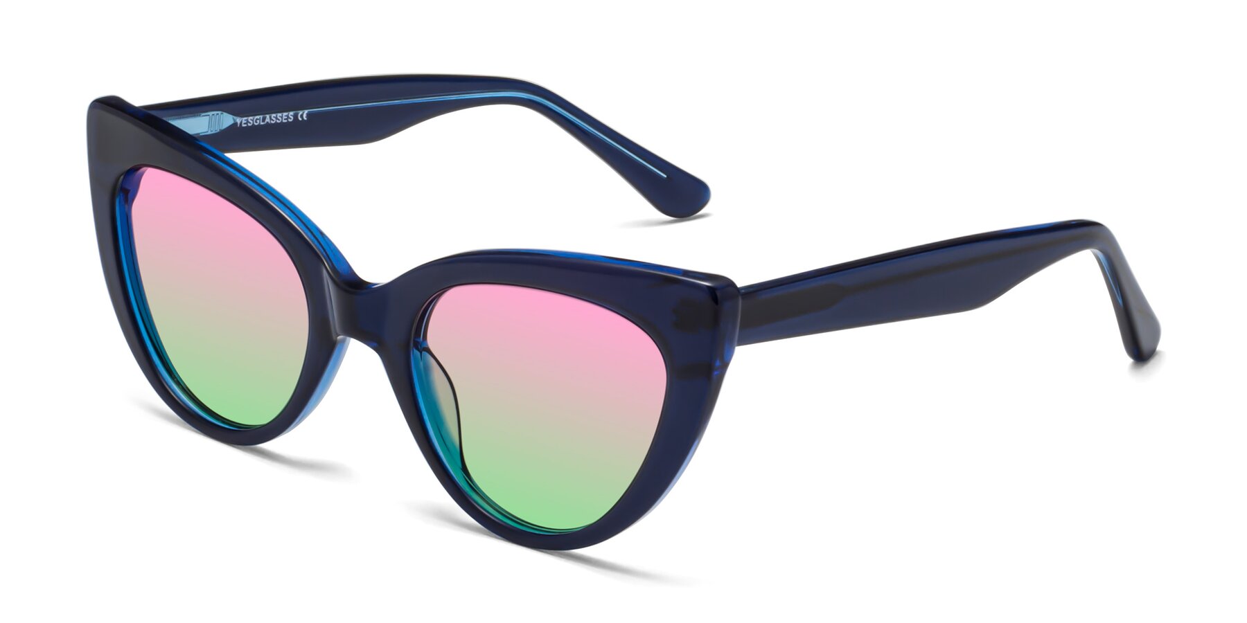 Angle of Tiesi in Midnight Blue with Pink / Green Gradient Lenses