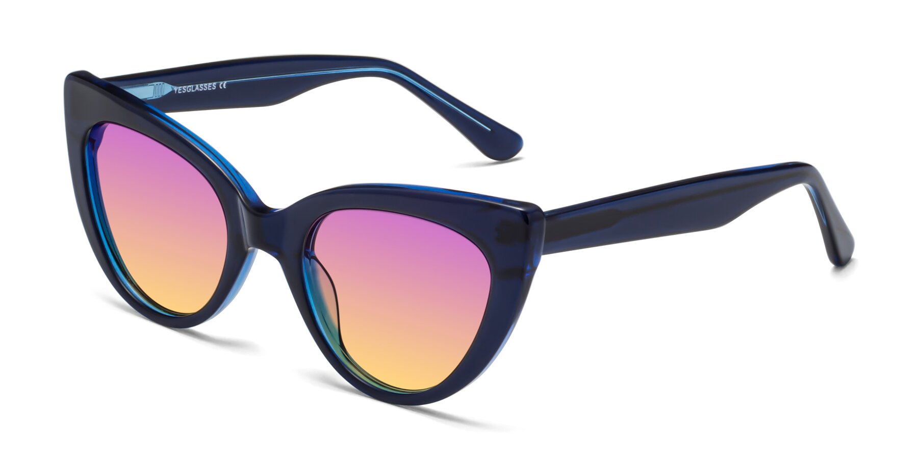 Angle of Tiesi in Midnight Blue with Purple / Yellow Gradient Lenses