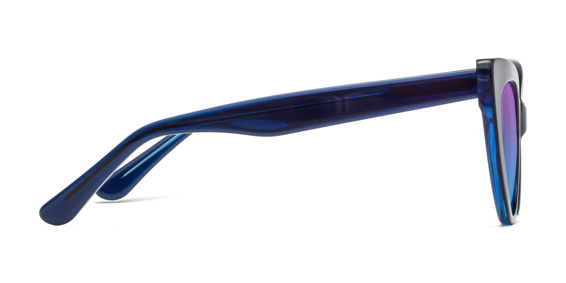 Side of Tiesi in Midnight Blue with Purple / Blue Gradient Lenses