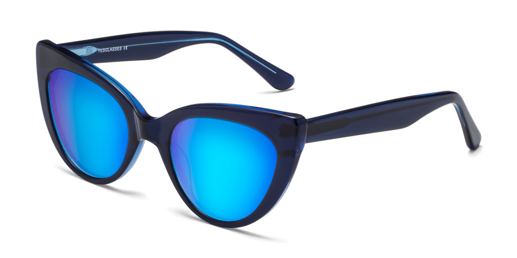Angle of Tiesi in Midnight Blue with Blue Mirrored Lenses