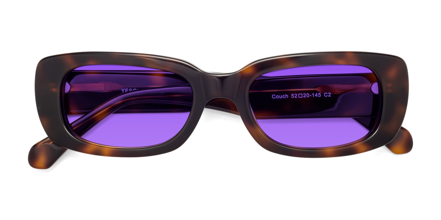 Folded Front of Couch in Tortoise with Purple Tinted Lenses