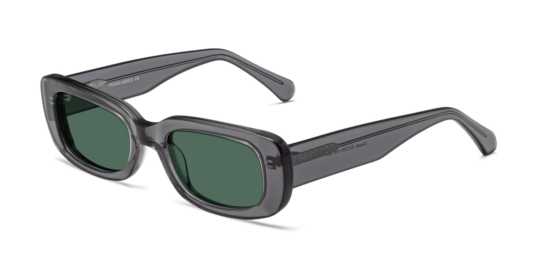 Angle of Couch in Gray with Green Polarized Lenses