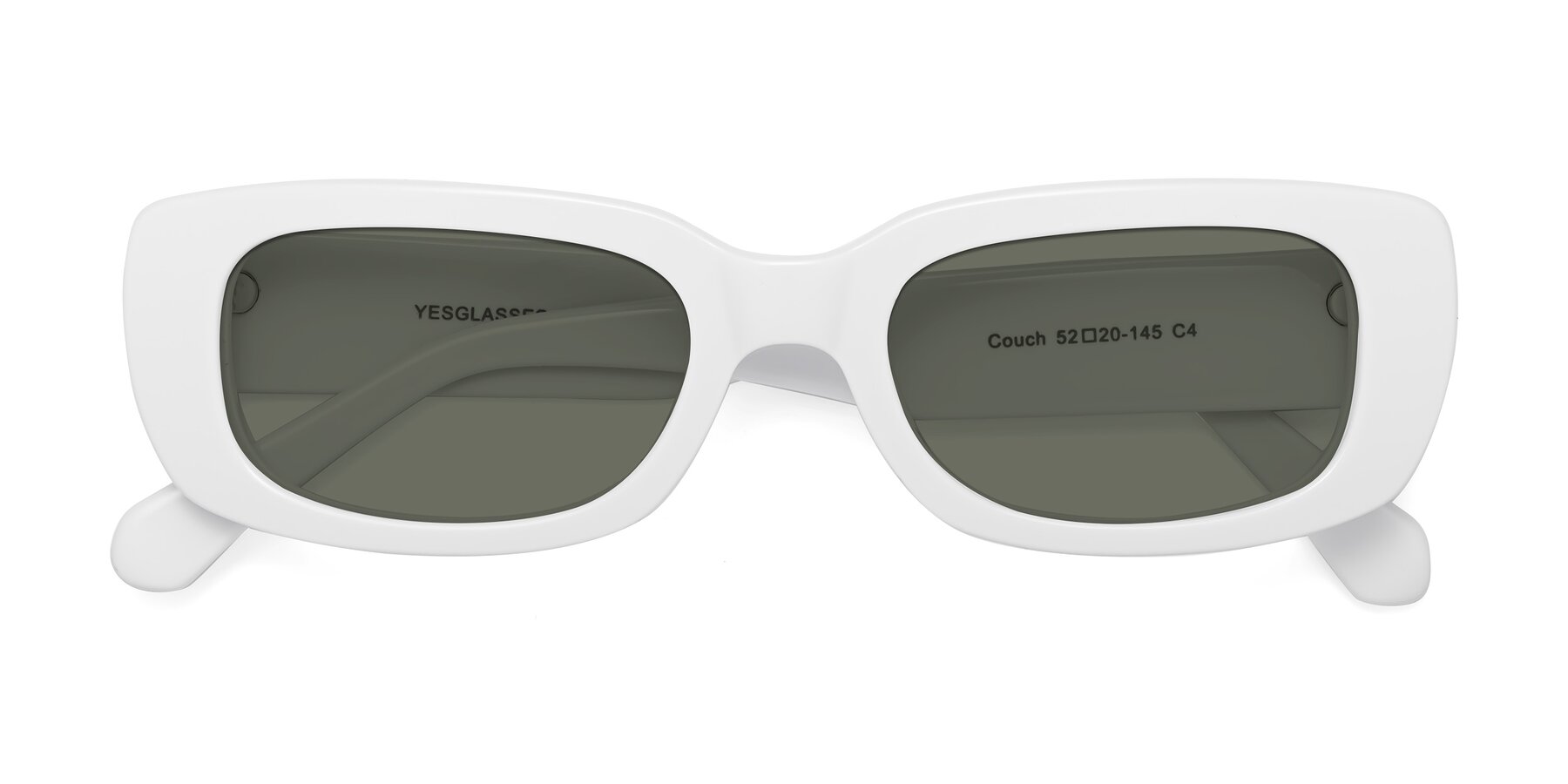 Folded Front of Couch in White with Gray Polarized Lenses