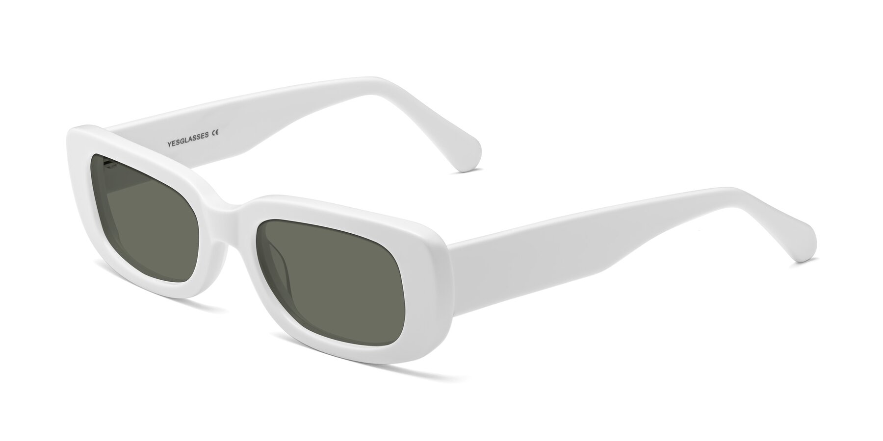 Angle of Couch in White with Gray Polarized Lenses
