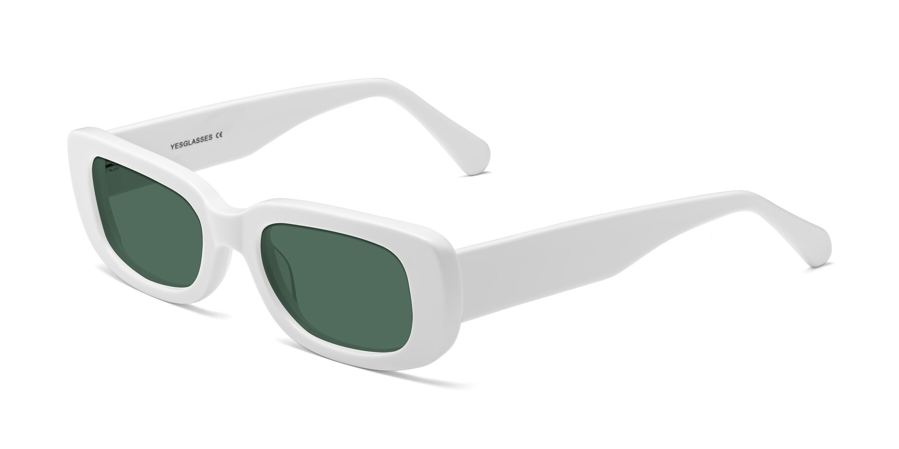 Angle of Couch in White with Green Polarized Lenses