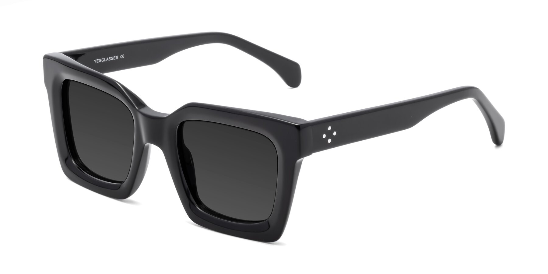 Angle of Piper in Black with Gray Tinted Lenses