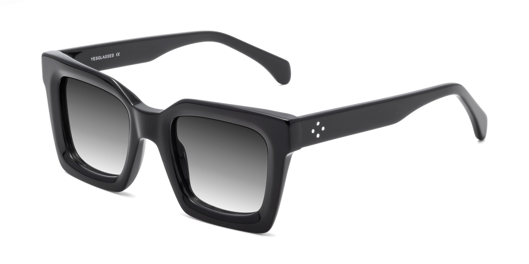 Angle of Piper in Black with Gray Gradient Lenses