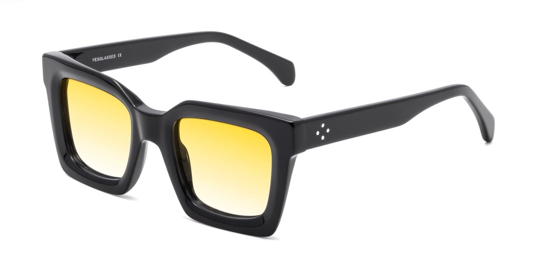 Angle of Piper in Black with Yellow Gradient Lenses