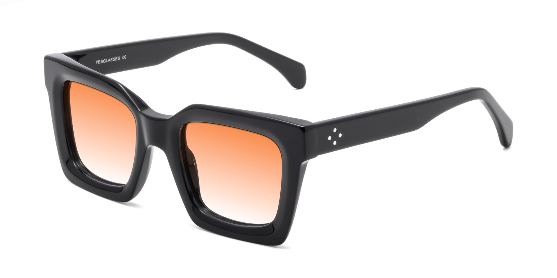 Angle of Piper in Black with Orange Gradient Lenses