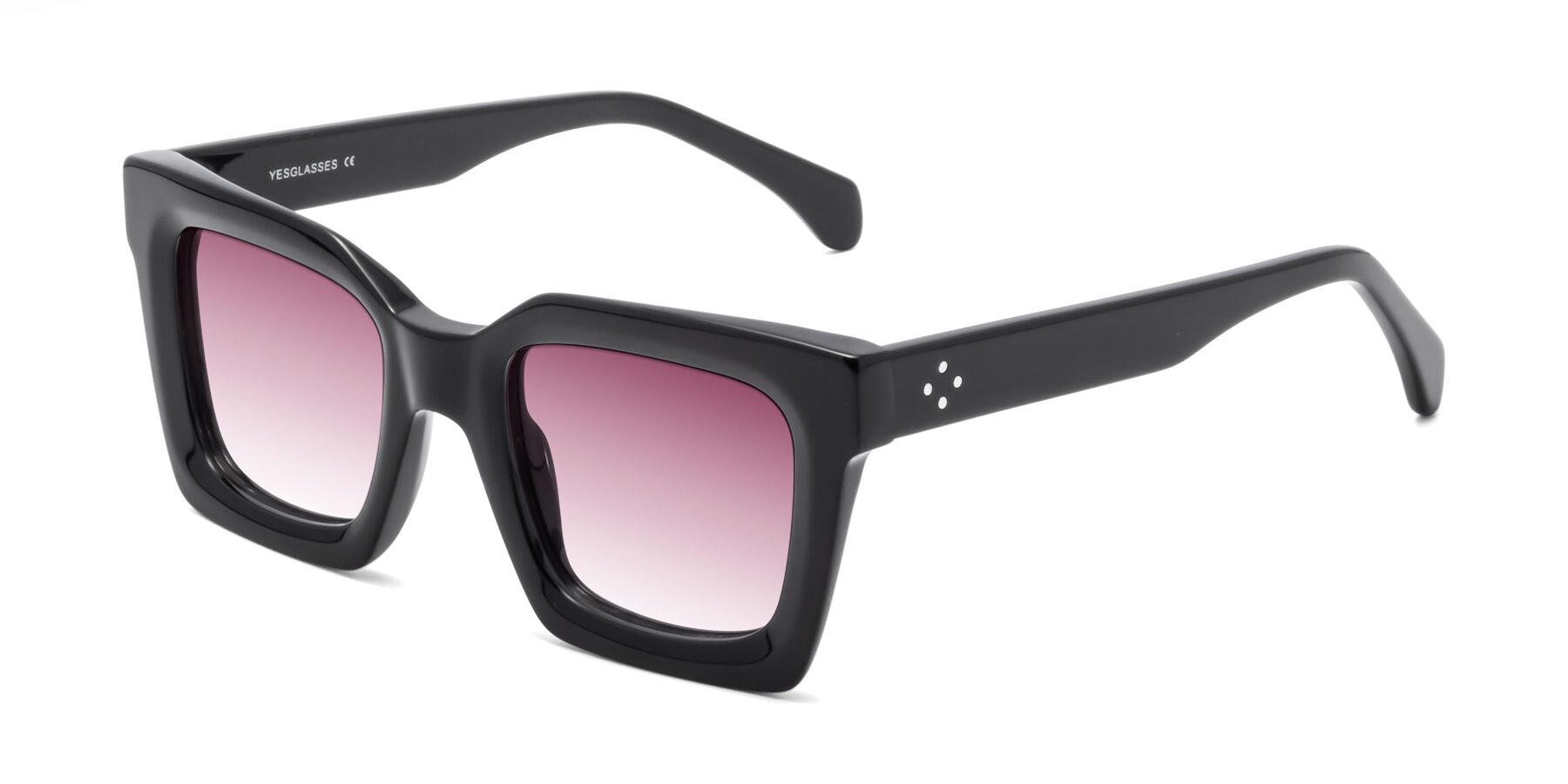 Angle of Piper in Black with Wine Gradient Lenses