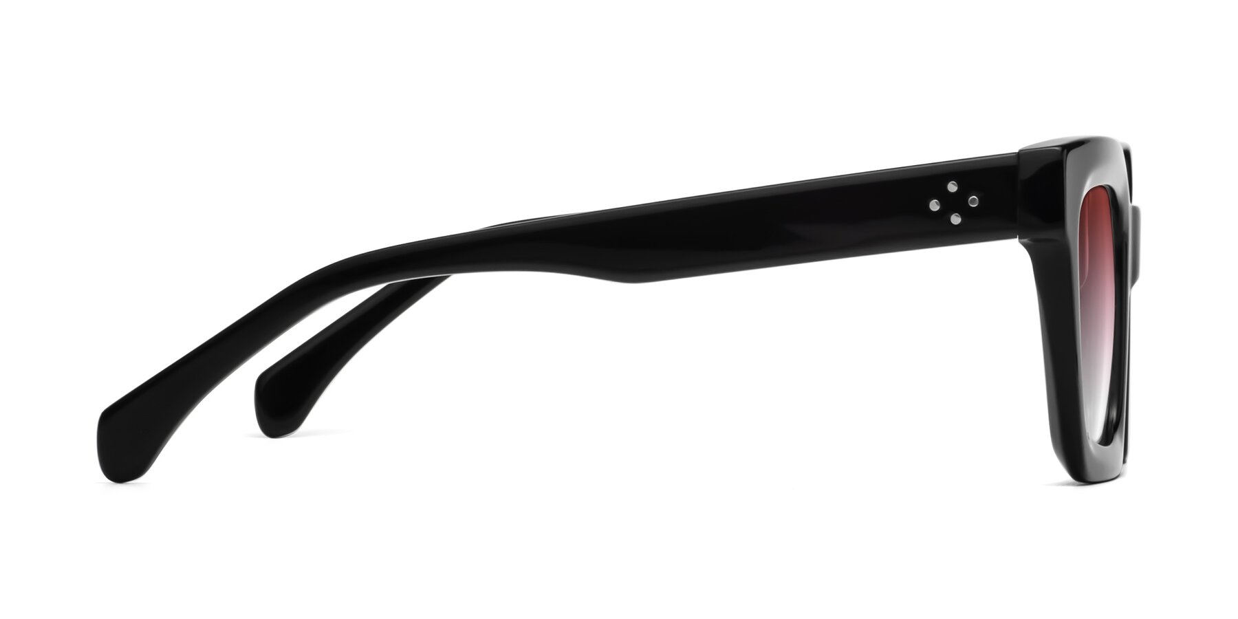 Side of Piper in Black with Garnet Gradient Lenses