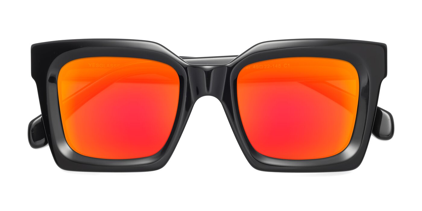 Piper - Black Flash Mirrored Sunglasses