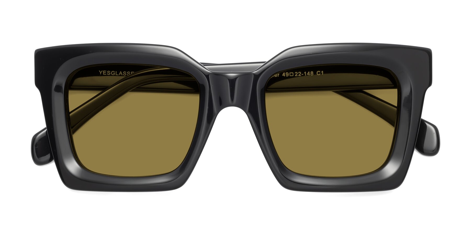 Folded Front of Piper in Black with Brown Polarized Lenses