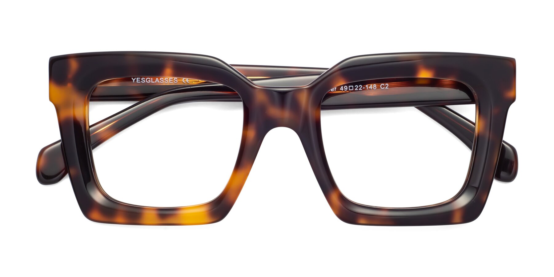 Folded Front of Piper in Tortoise with Clear Blue Light Blocking Lenses