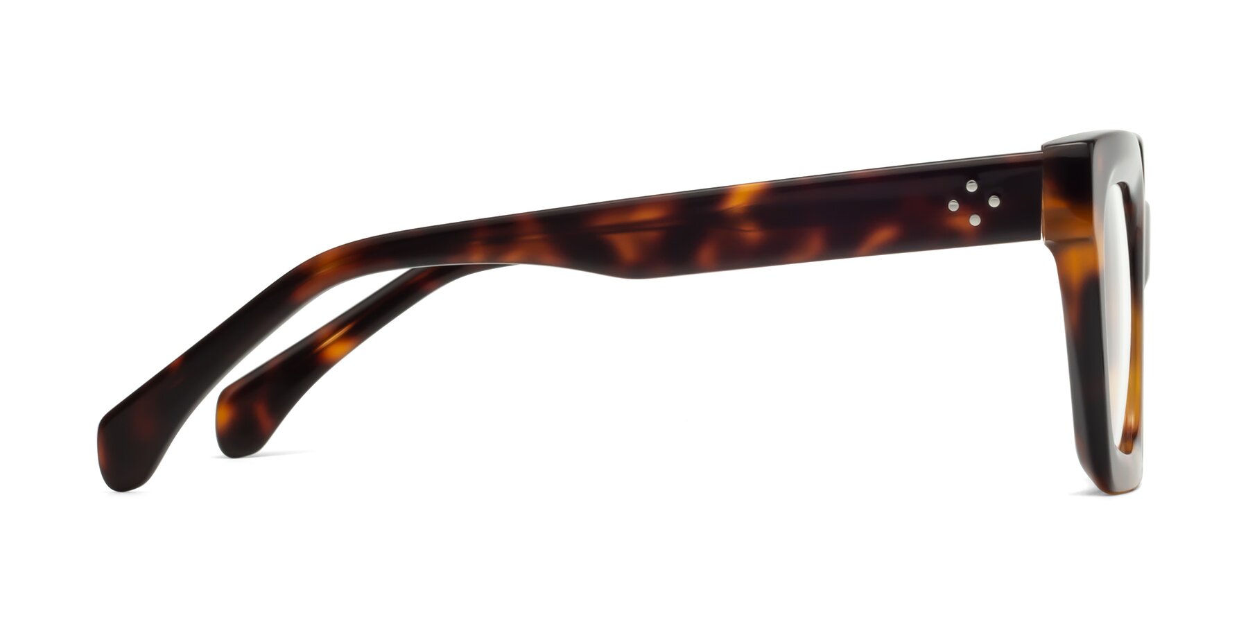 Side of Piper in Tortoise with Clear Reading Eyeglass Lenses