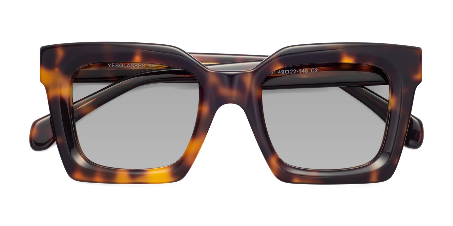 Folded Front of Piper in Tortoise with Light Gray Tinted Lenses