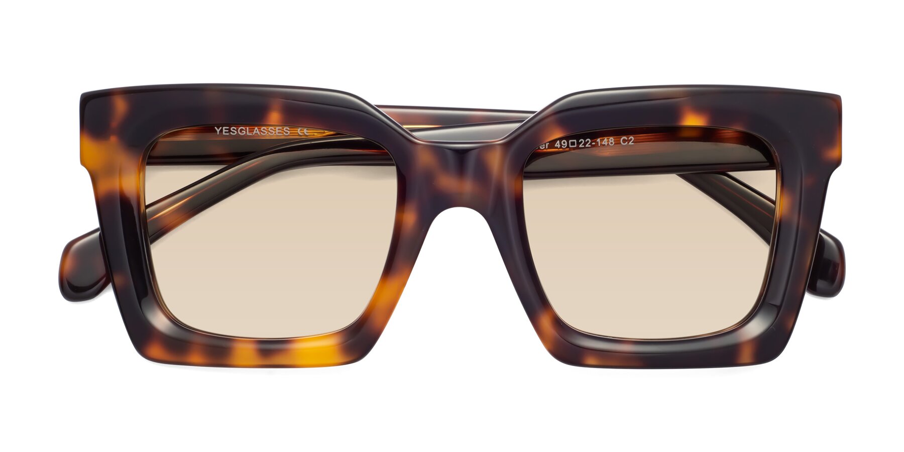 Folded Front of Piper in Tortoise with Light Brown Tinted Lenses
