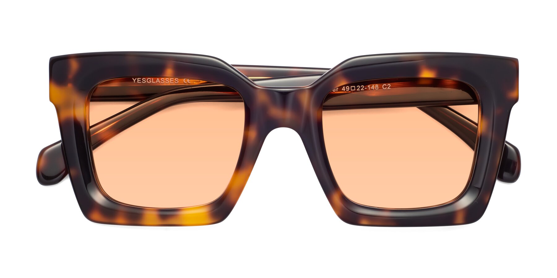 Folded Front of Piper in Tortoise with Light Orange Tinted Lenses