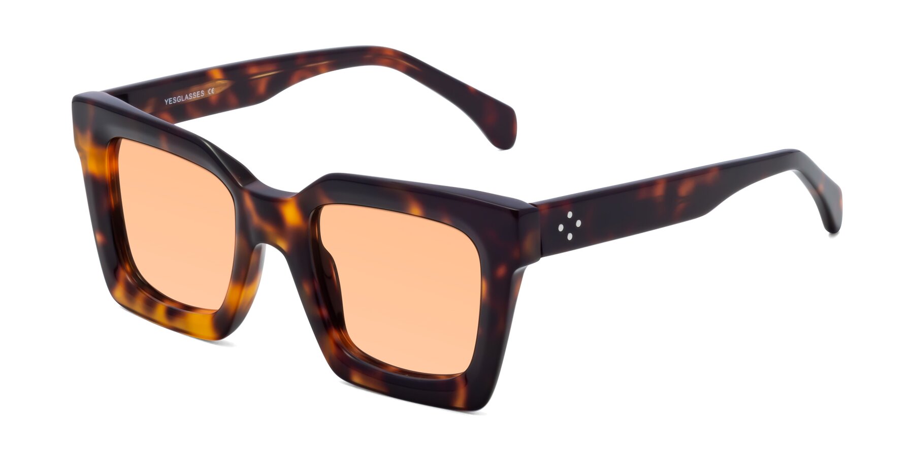 Angle of Piper in Tortoise with Light Orange Tinted Lenses