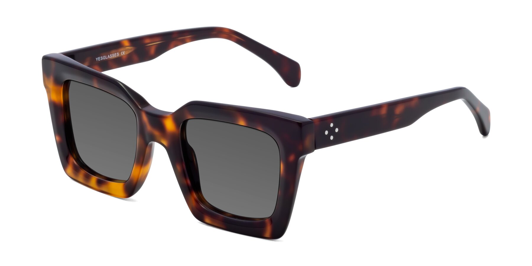 Angle of Piper in Tortoise with Medium Gray Tinted Lenses