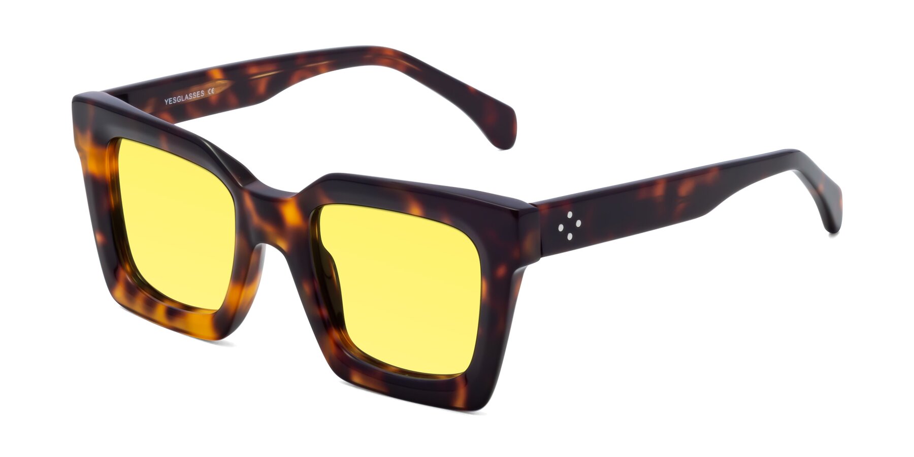 Angle of Piper in Tortoise with Medium Yellow Tinted Lenses