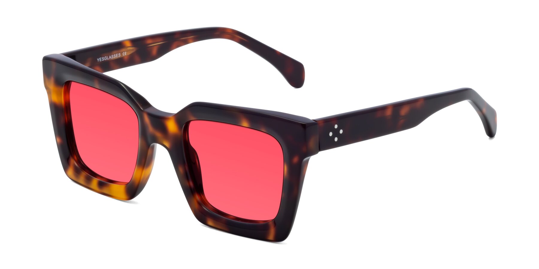 Angle of Piper in Tortoise with Red Tinted Lenses