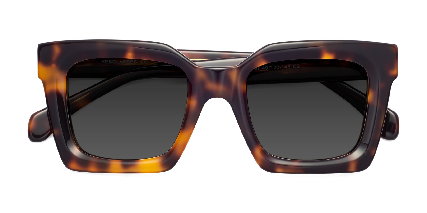 Folded Front of Piper in Tortoise with Gray Tinted Lenses