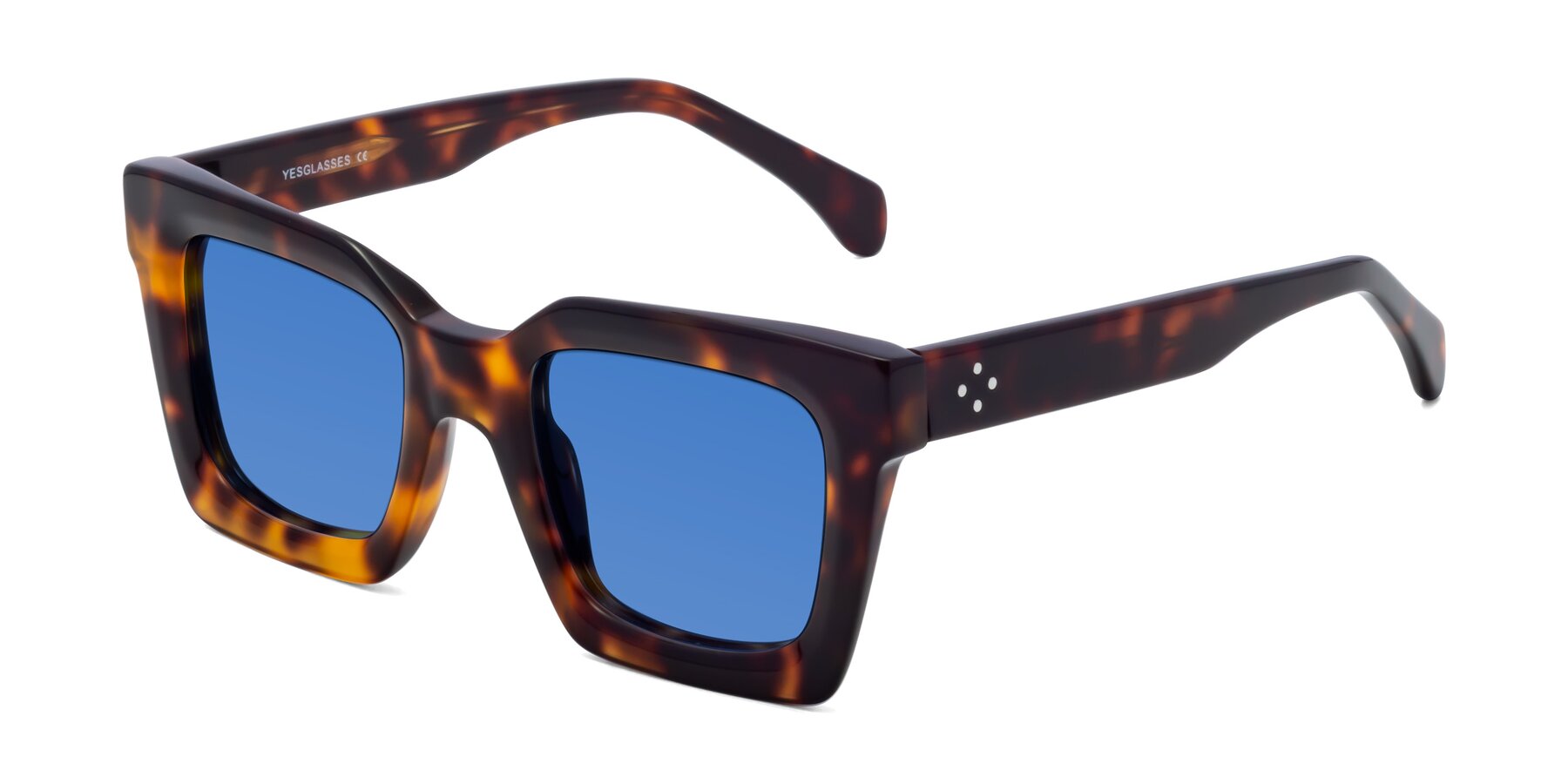Angle of Piper in Tortoise with Blue Tinted Lenses
