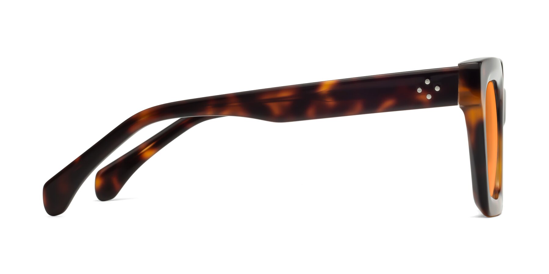 Side of Piper in Tortoise with Orange Tinted Lenses