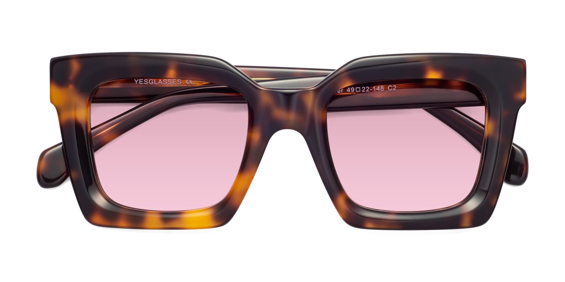 Folded Front of Piper in Tortoise with Light Wine Tinted Lenses