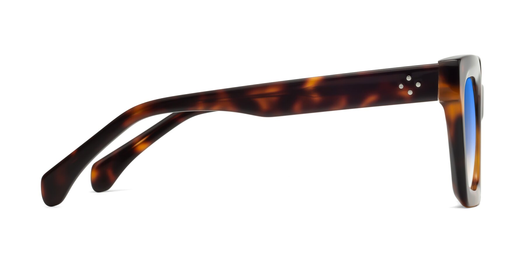 Side of Piper in Tortoise with Blue Gradient Lenses
