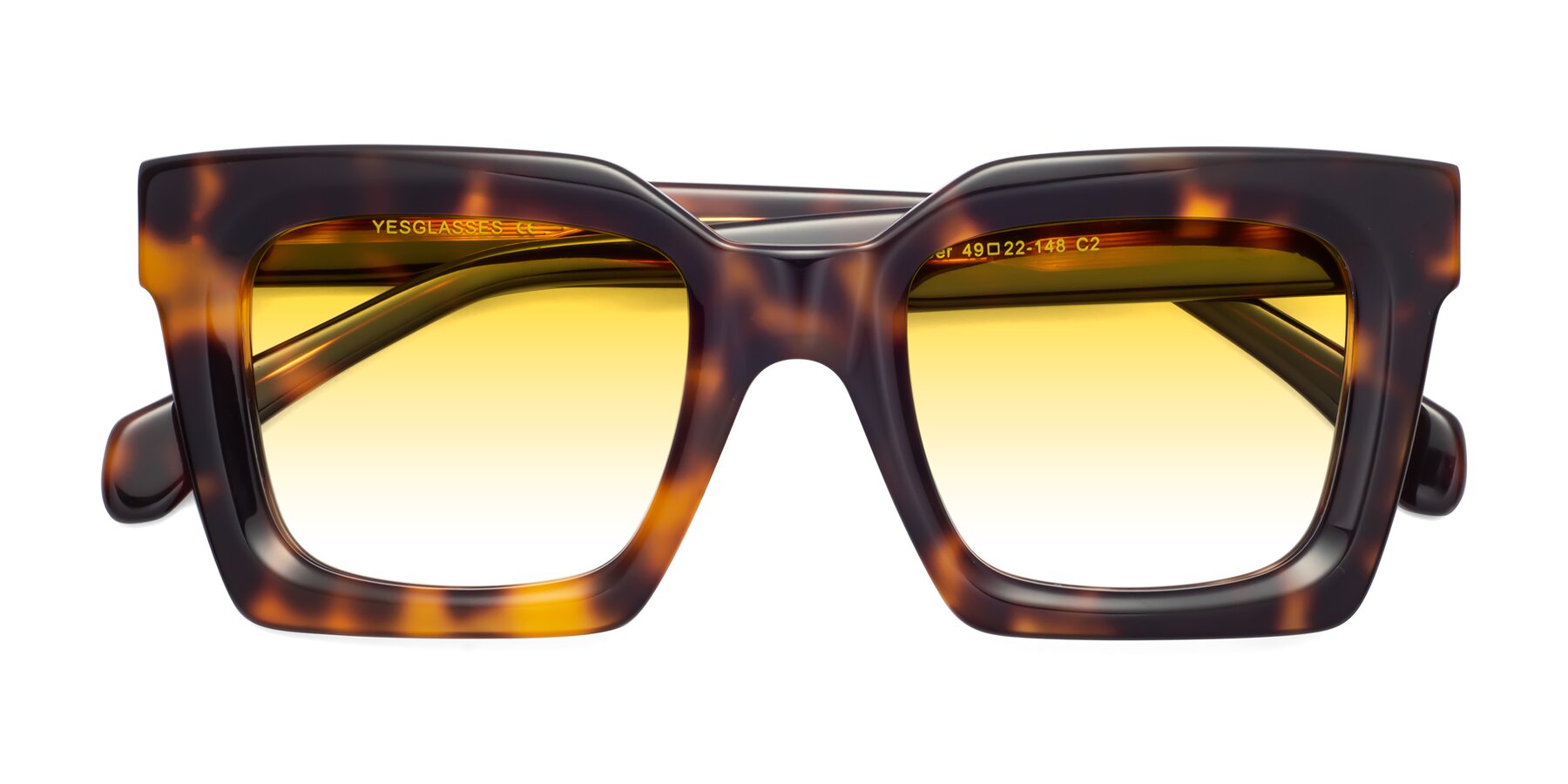 Folded Front of Piper in Tortoise with Yellow Gradient Lenses